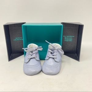 Tippy Top Baby Crib Shoes in a Baby Blue.